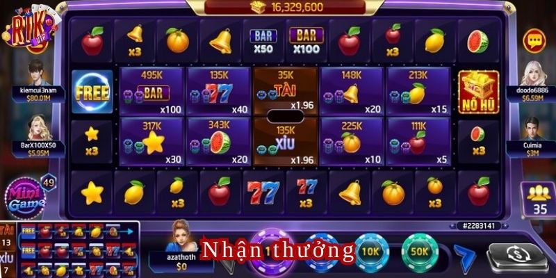 Hệ thống sẽ tự động tính toán số tiền thắng cược dựa trên các biểu tượng